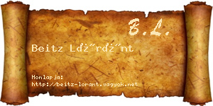 Beitz Lóránt névjegykártya